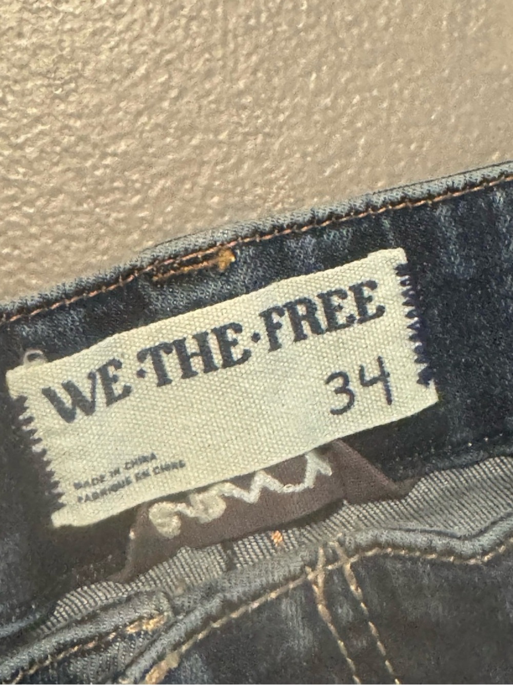 We The Free Wide Leg Dark Blue Jeans with Patch Pockets Like New - Picture 5 of 14